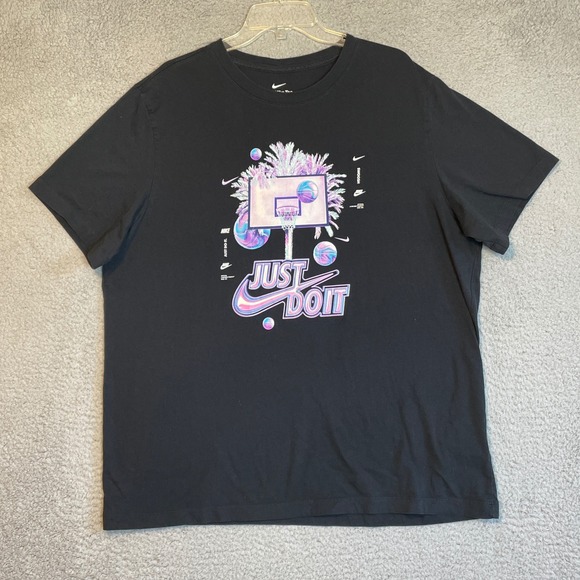 Nike The Nike Tee XXL Black Graphic Basketball Just Do It T-Shirt - Picture 1 of 9